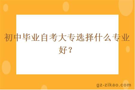 初中毕业自考大专选择什么专业好？