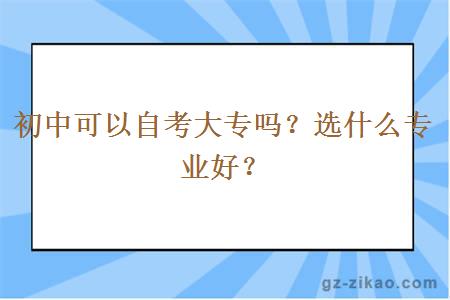 初中可以自考大专吗？选什么专业好？