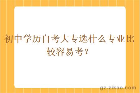 初中学历自考大专选什么专业比较容易考？