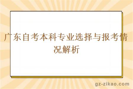 广东自考本科专业选择与报考情况解析