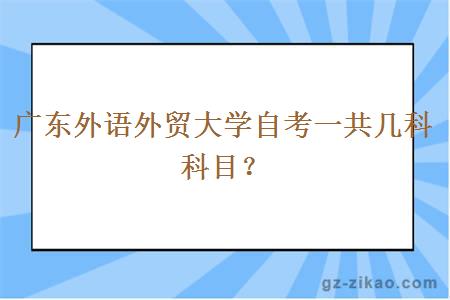 广东外语外贸大学自考一共几科科目？