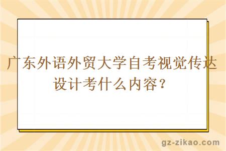 广东外语外贸大学自考视觉传达设计考什么内容？