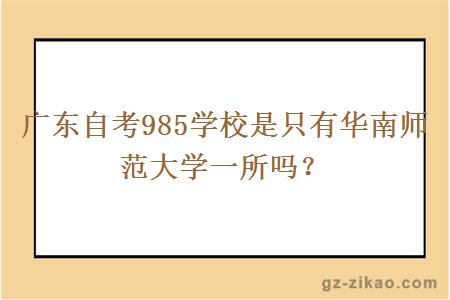 广东自考985学校是只有华南师范大学一所吗？