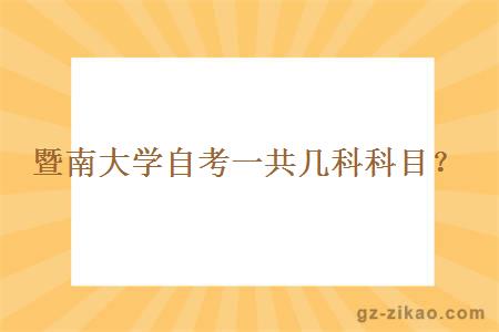 暨南大学自考一共几科科目？