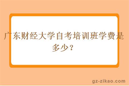 广东财经大学自考培训班学费是多少？