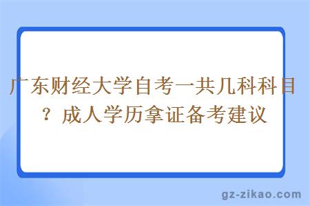 广东财经大学自考一共几科科目？成人学历拿证备考建议