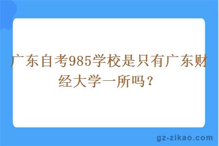 广东自考985学校是只有广东财经大学一所吗？