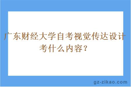 广东财经大学自考视觉传达设计考什么内容？