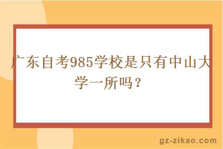 广东自考985学校是只有中山大学一