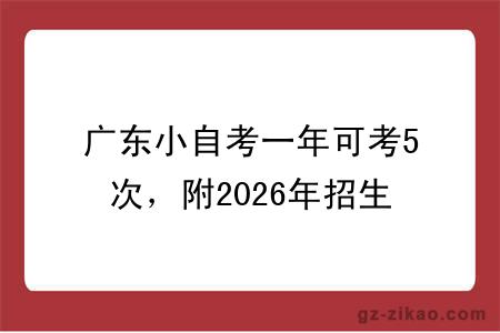 广东小自考一年可考5次,附2026年招生院校专业及相关费用合集!