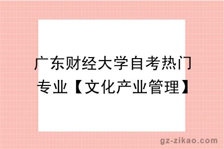 广东财经大学自考热门专业【文化产业管理】不考数学英语，自考最佳选择